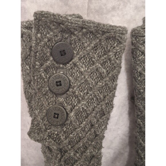 UGG Lattice Cardy Knit Boots Sz 7 Gray Fold Over Boho Cozy Winter Casual Outdoor - Picture 6 of 11